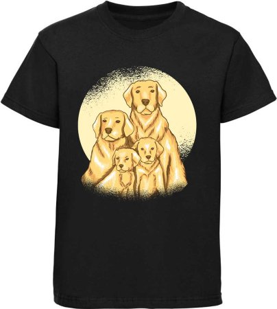 Bedrucktes Kinder T-Shirt Labrador Familie
